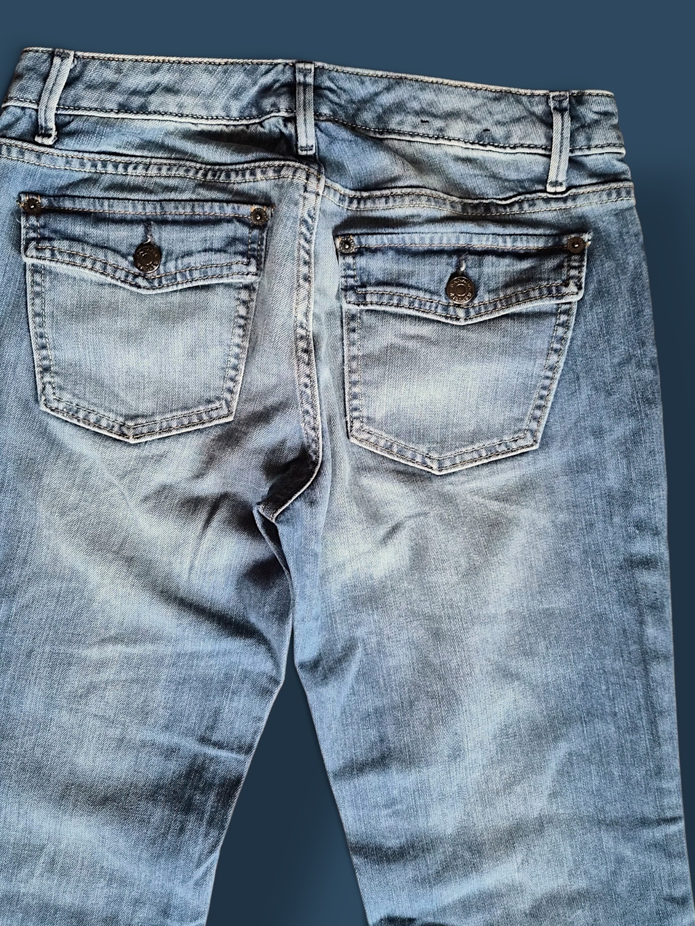 Banana Republic Cut 65 Flare Jeans 27/4R Y2K Light Wash Stretch